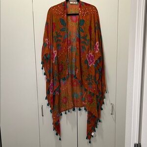 NWOT NATURAL LIFE Floral Orange Kimono